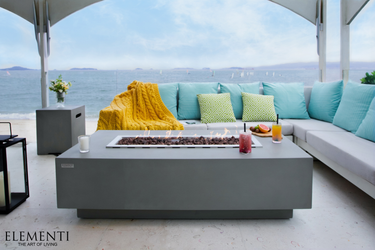Elementi - Granville Rectangular Concrete Fire Pit Table OFG121 - Fire Pit Stock